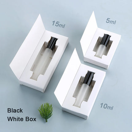 50Pcs 5/10/15ml Perfume Bottle Aluminum Sprayer Fine Mist Frosted Glass Perfume Sprayers, Multi-Sizes, Eco-Reusable, w/Boxes