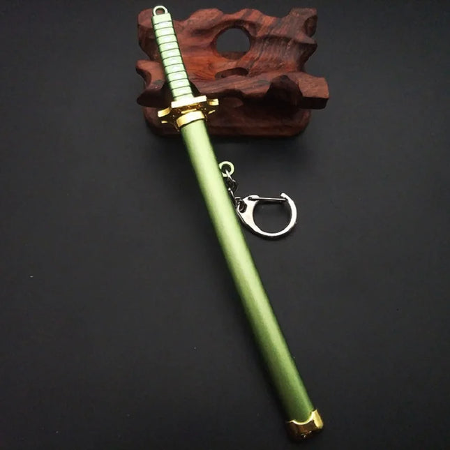 Anime Keychain Roronoa Zoro Samurai Sword Metal Key Ring Scabbard Keyring Katana Buckle Key Chain Unisex Jewelry Gift
