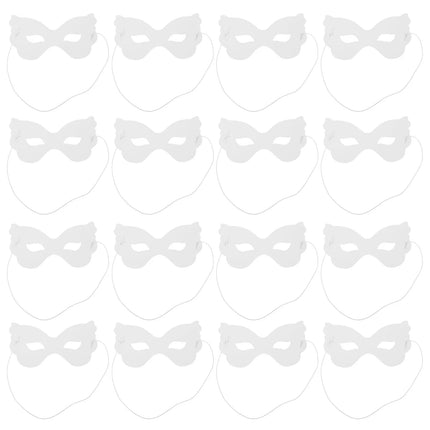 40pcs Blank Masks Diy Paintable White Paper Masks For Kids - Decorate Half Face Masquerade For Activities Halloween Costumes