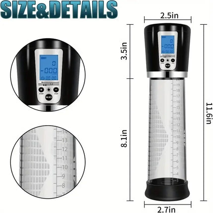 Electric Automatic Male Masturbator with Mini Pocket Vagina and 3 Penis Rings Suitable for Manual Enlarger Compact Trainer 18+