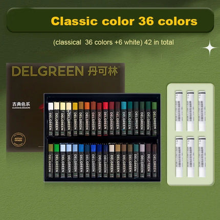 DELGREEN Artist Soft Oil Pastel Set Professional Painting Drawing Graffiti Art Crayons Washable Non Toxic 24/36/48/72 Colors