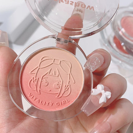 Kakashow Dual gradient blush highlights natural nude makeup brightening cheeks purple blue female niche brand