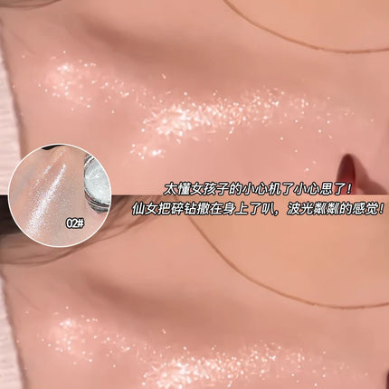 Gellas Eyeshadow Highgloss Creamy Multi-use Pearl Shimmer Highlighter Glitter Waterproof Longlasting Face Contouring Body Makeup