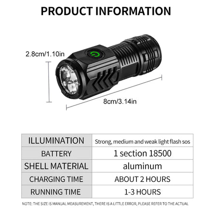 Portable Mini LED Handheld Flashlight Powerful Fingertip Torch Outdoor Waterproof Hiking Camping Flash Light with Pen Clip