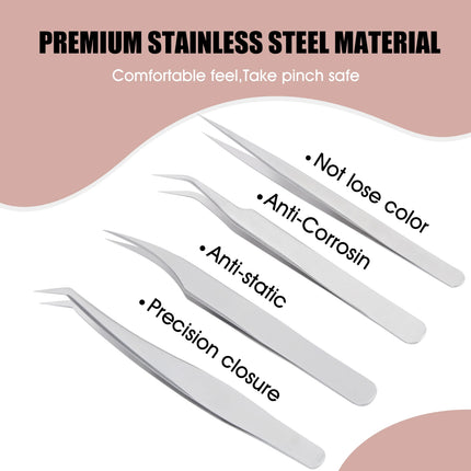 1 Pcs MASSCAKU Eyelash Tweezers Extension Stainless Steel Superhard Tweezers Non-Magnetic Professional Pincet Lashes Makeup tool