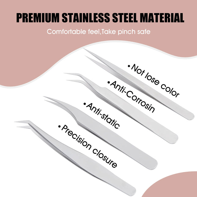 1 Pcs MASSCAKU Eyelash Tweezers Extension Stainless Steel Superhard Tweezers Non-Magnetic Professional Pincet Lashes Makeup tool