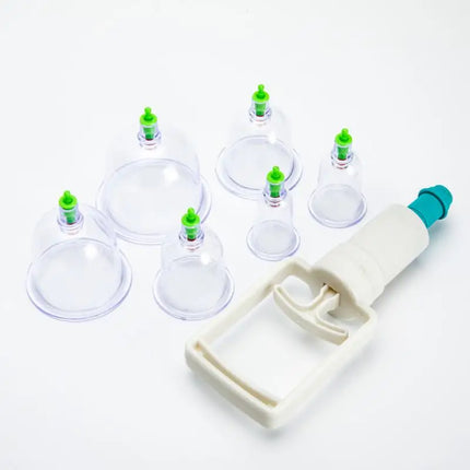 6Pcs Vacuum Cupping Set with Pumping Gun Suction Cups Anti Cellulite Cans Body Back Cupping Massager Jars Vacuum Cupping