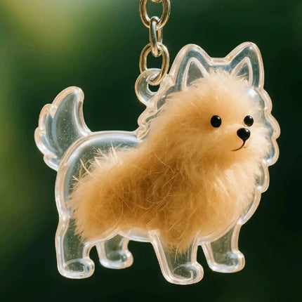 Transparent Acrylic Keychain Cat Hair Storage Capsule Animal Shaped Handmade Rabbit Hair Storage Box Portable Cute