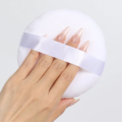 125mm圆形 Cotton Velvet Powder Puff Large Loose Powder Puff Makeup Artist Powder Puff Round Cotton Ribbon Hook Hand Glove Puff