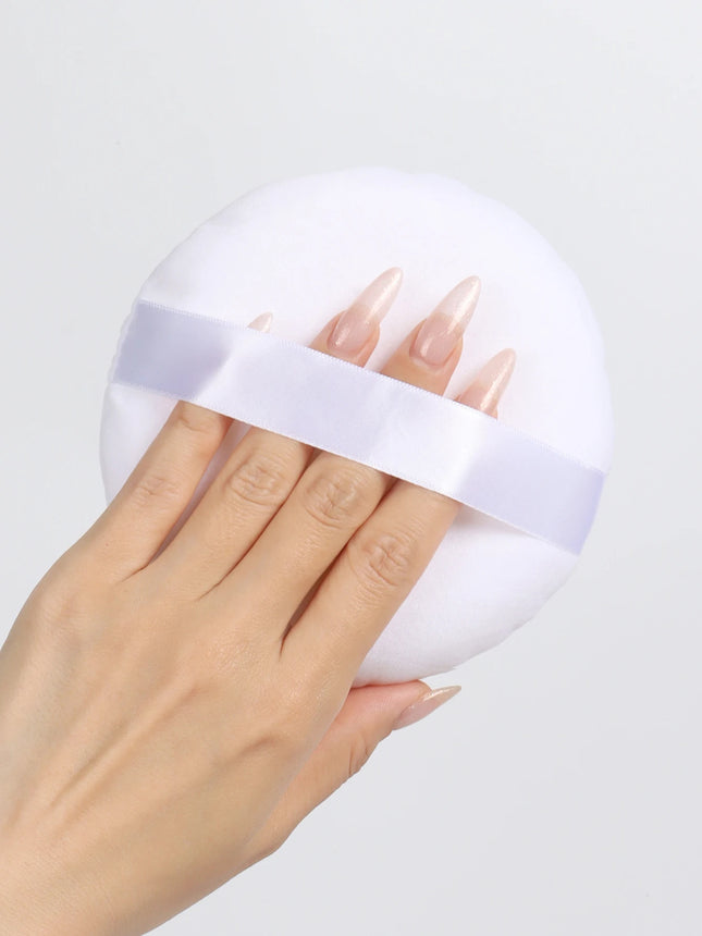 125mm圆形 Cotton Velvet Powder Puff Large Loose Powder Puff Makeup Artist Powder Puff Round Cotton Ribbon Hook Hand Glove Puff