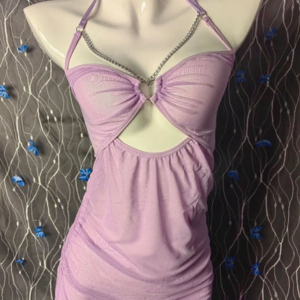 Cross-border foreign trade new perspective high elastic mesh yarn flirting underwear hip skirt pajamas nightgown sex women