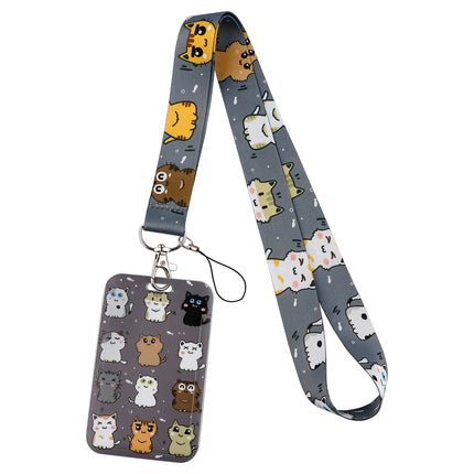 Cute Cartoon Cat Duck Neck Strap Lanyards For Keychain ID Credit Card Pass Animal Hang Rope Cell Phone Charm Accessories