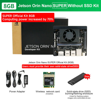 Official Jetson Orin NANO SUPER Development Board 8GB RAM 67 TOPS AI Large Model Developer Kit For Embedded And Edge Systems