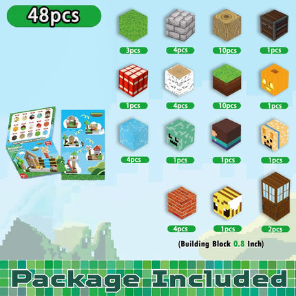 Magnetic Building Blocks Mine World Magnetic Ender Dragon Head Portal Construction Brick Cube Toy Set Gift for Boy Girl Children