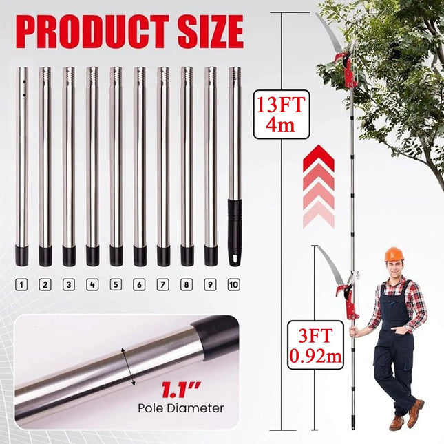 Tree Pole Saw Telescoping Lightweight Branch Trimming Tool for Backyard Orchards Flowers Vineyards Large Farmlands Gardening