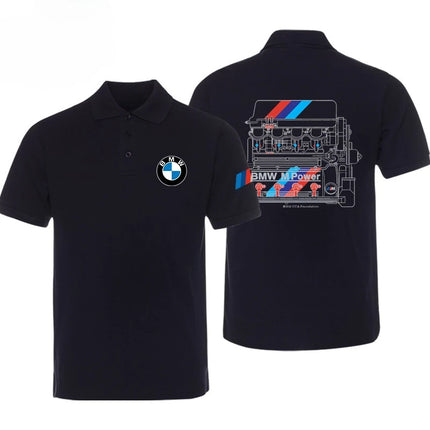 BMW 2025 Summer Hot Fashion Polo Shirt Car Club High-quality Performance Car Lapel Print Casual Breathable Polo Shirt T-shirt