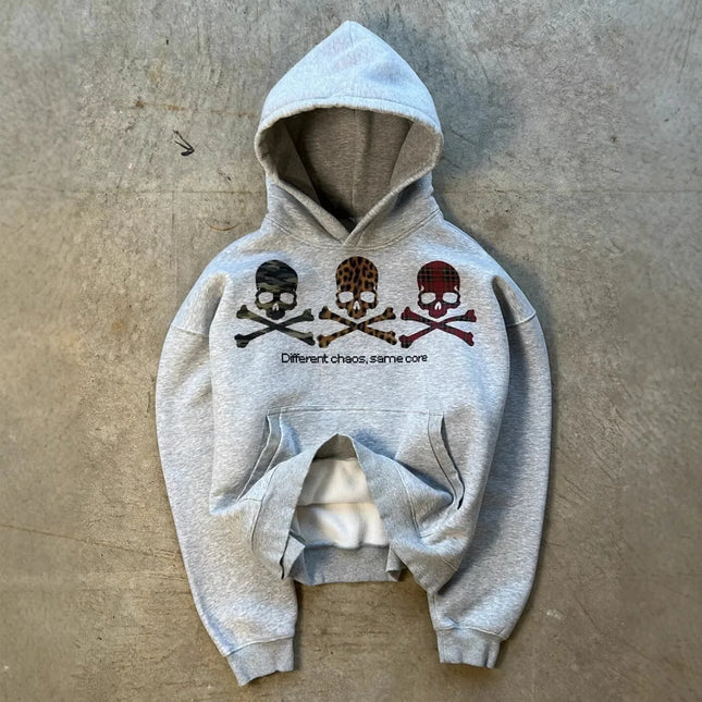 Early Spring New Hooded Pullover Sweater Street Fashion Style for Men and Women Vintage Printed Top High street style