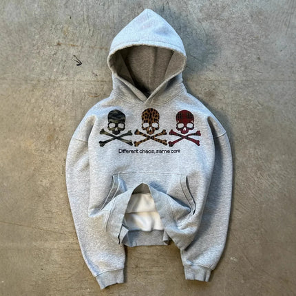 Early Spring New Hooded Pullover Sweater Street Fashion Style for Men and Women Vintage Printed Top High street style