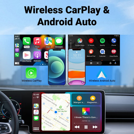 Wireless CarPlay Adapter for iPhone -Mini Plug & Play Auto Connect, 5GHz WiFi Low Latency iOS 10+ Compatible with Wired CarPlay