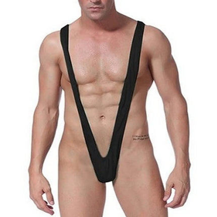 Sexy Panties Men's Erotic Lingerie Swimsuit Straps Borat Mankini One-Piece V Sling Stretch Singlet Bodysuit Underweat Stretch