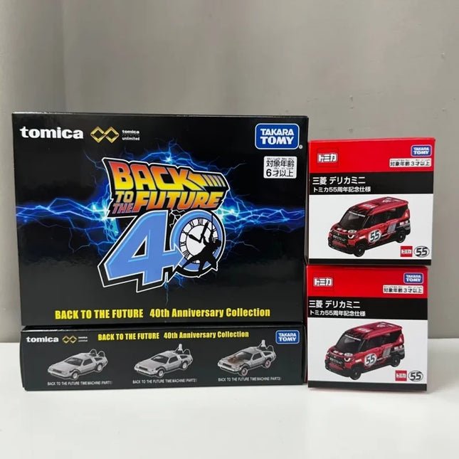 In Stock Original TOMICA Returns to the Future 40th Anniversary Collection Series Alloy Car Models Collection Surprise Toy Cars