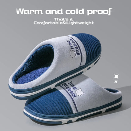 New autumn and winter fur slippers for women, thick soled and plush warm indoor home, non slip cotton slippers