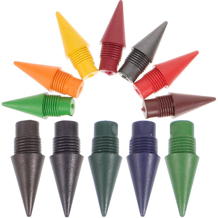 12 Pcs Colored Pencil Heads Everlasting Refill Infinite Replaceable Nibs Writing Supplies Students Artists School Office Pens