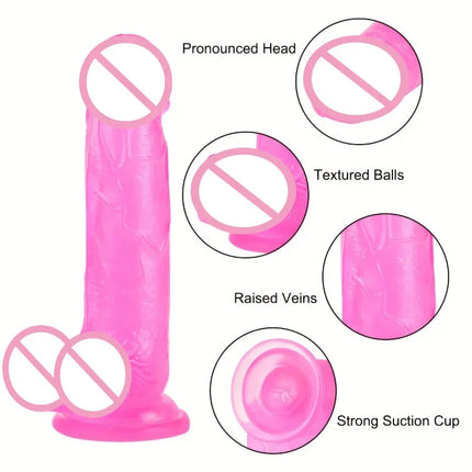 Woman Realistic Purple Anal Butt Plug Dildo Masturbator Soft Penis Beginner Dildo With Strong Suction Cup Anal Adult Sex Toys 18