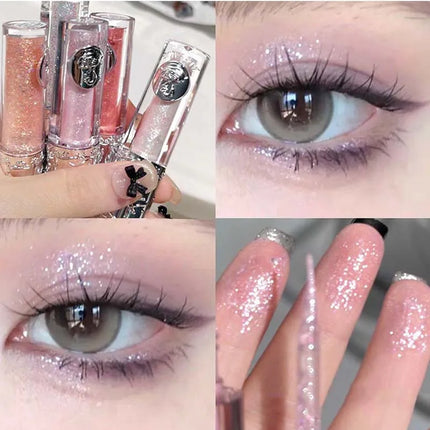 Liquid Eyeshadow Pearlescent Shimmer Long Lasting Monochrome Pearly Fine Sparkling Sequins Eye Shadow Highlighter Quick Drying