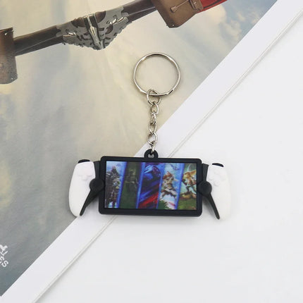 Fashion Ps5 Simulation Drop Glue Console Game Handle KeyChain Boys Pendant llaveros Simple Tide Play Hanging Ornaments Gifts