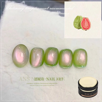 New Fruit Gift Box Cat Eye Nail Polish Gel 2025 Flash Glass Bead Cat Eye Nail Guava Grape Green Apple UV Nail Varnish Manicure