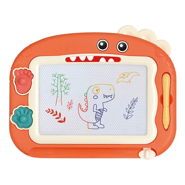 Little Genius Painter Magnetic Drawing Board Green, BPA-free Toddler Doodle Toy, Dinosaur Educational Kids Art Pad