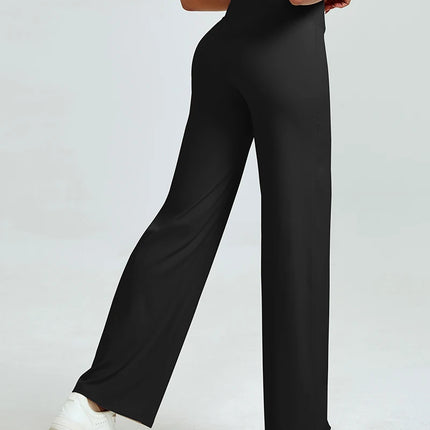 High Waisted Straight Leg Yoga Pants for Women, Naked Feeling Butt Lifting Loose Fit Workout Trousers, Slimming Gym Pants