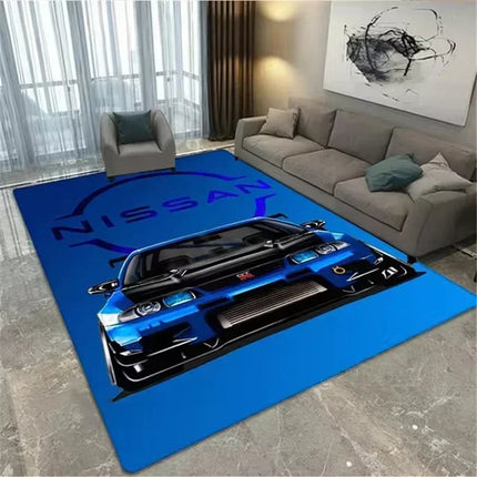 Skyline R34 Rug Velvet Flannel Printed Floor Mat Car Design Decorative Carpet Living Room Home Decor