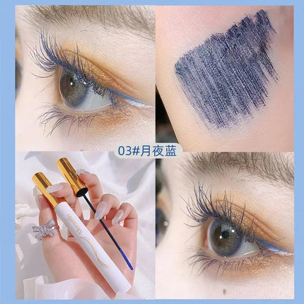 Merssitin Waterproof Mascara Slender Long Curly Mascara Does Not Smudge Blue Mascara Waterproof Mascara Sexy Clear Mascara