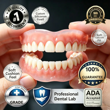 Adult Adjustable Full Mouth Dentures Set, Portable Simulated Fake Teeth, Wholesale Sample Models for Adults and Elderly