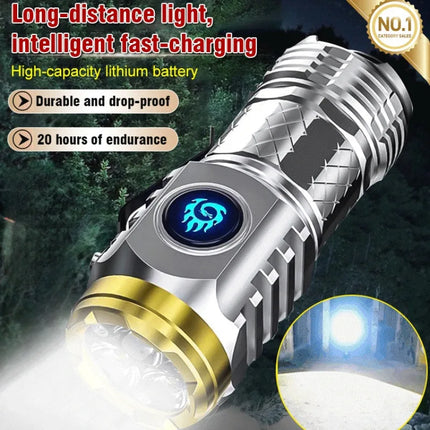 Portable Mini LED Flashlight Powerful 3*Wick Small Pocket Torch Rechargeable Strong Light Lantern Super Bright Cap Clip Lamp