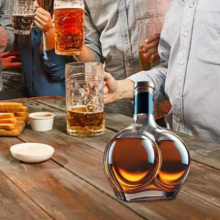 Whiskey Glass Decanter Novelty Statue - Home Decorations Wine Container for Alcohol - Liquor Bottle Wine Bottle