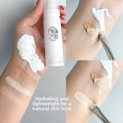 Natural Finish White Liquid Foundation Buildable Coverage Safe Pure White Toner Waterproof Base Makeup Carnival Costume Makeup