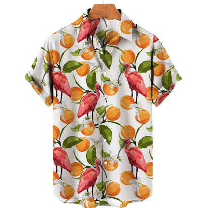 Pineapple Fruit Hawaiian Shirts Lemon 3d Print Men Fashion Blouses Casual Beach Camisas Summer Men's Vocation Lapel Shirt