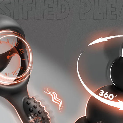 Anal Vibrator 360 Rotate Anal Beads Male Prostate Massager with Cock Ring Wireless Control Vibrating Butt Plug Sex Toys for Men