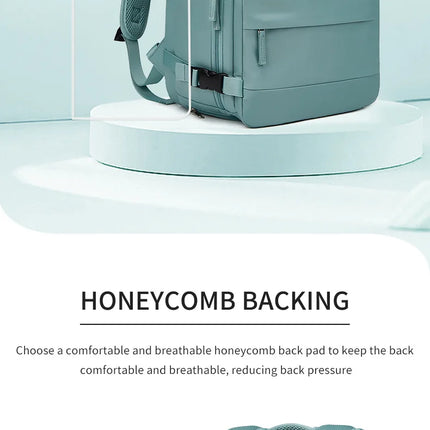 Buylor Women's Travel Backpack 16inch Large Capacity Multi-Function Suitcase USB Charging Schoolbag Short Distance Luggage Bag