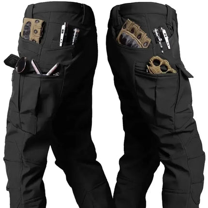 Autumn and Winter Tactical Camouflage Pants Men's Shark Skin Soft Shell Work Pants Outdoor Multi Pocket Windproof Combat Pants