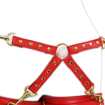 Thierry Four-end Metal Hook PU Leather Belt for Restraint Bondage Convenient Connection Lock Adult Sex Toys Sex Game Accessory