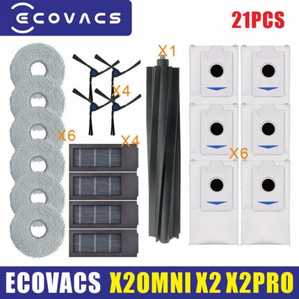 Ecovacs Deebot X2 Omni X2 / X2 Pro Plus/DEX86 Vacuum Hepa Filter Cleaner Robot Mop Cloths Main Side Brush Cover Accessories