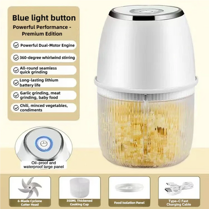 TINSOL New 350ml Electric Food Chopper Meat Grinder Garlic Press USB Multi-Function Vegetable Slicer Blender Kitchen Mixer