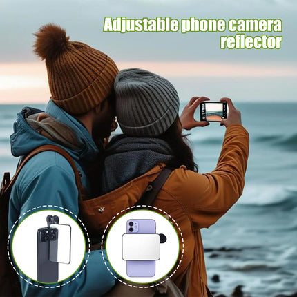 Smartphone Camera Mirror Reflection Clip Kit Phone Camera Mirror Clip Portable Selfie Photography Attachment with Adjustable