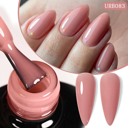 UR SUGAR 7ml Pink Nude Natural Rubber Base Gel Nail Polish Semi Permanent Chrome Sequins Soak Off Construction UV Gel Varnish