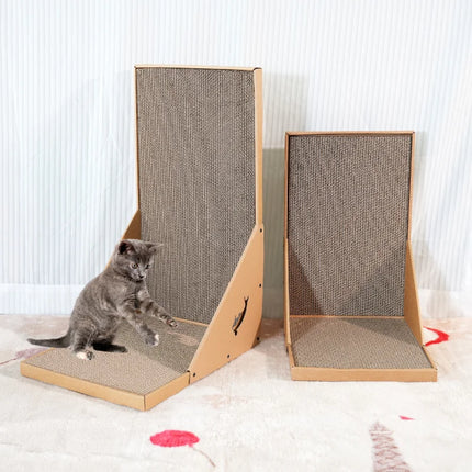 Cat scratching post, vertical cat scratcher for indoor cats, L-shaped cat wall scratcher, protective furniture sofa