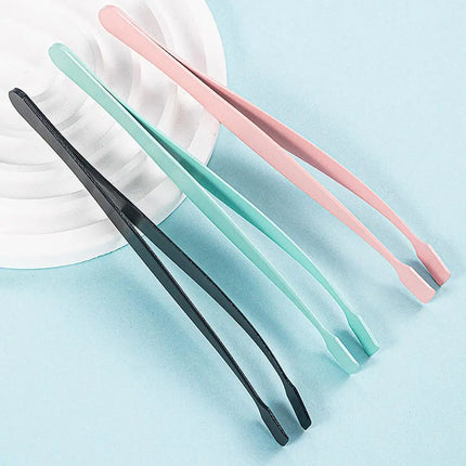 2Pcs Eyelash Tweezer Set Lash Pick Up Clip Pointed Flat Clip Lash Grafting Item Lower Eyelashes Applicator Portable Makeup Clamp